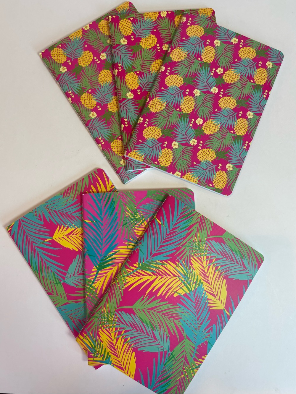 NEW Set of 6 Tropical Paradise Lined Notebooks Journals OCS Designs